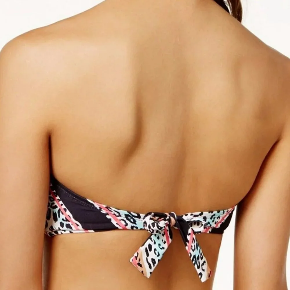 NEW Sundazed Black Push-up Underwire Bra Size 34D Bikini Top Swim Wear Tie Back - Picture 5 of 10